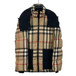 Burberry Brown classic check removable-hood zip-down down jacket